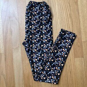 LulaRoe One Size Floral Leaf Pattern Leggings